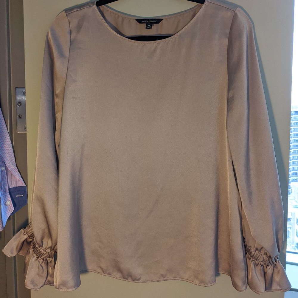 Silk Mauve Poet Sleeve Top